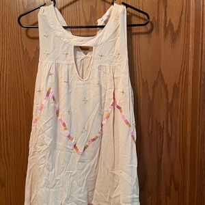 🔥🔥Lauren Conrad L peach high neck tank top. Tunic length. Stars&ribbon on front.